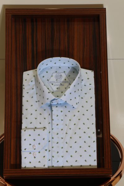 Modele_Chemise_Homme_Fleuri_Vert